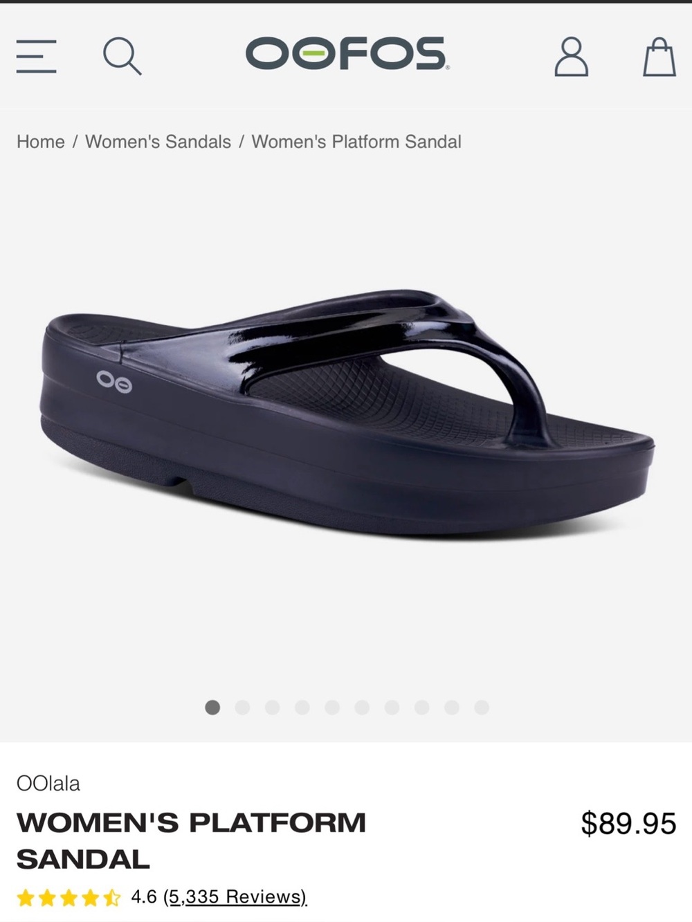 OOFOS Women's Platform Sandal in Black